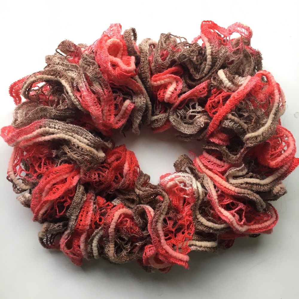 Brown and Orange Ruffle/Sashay Scarf